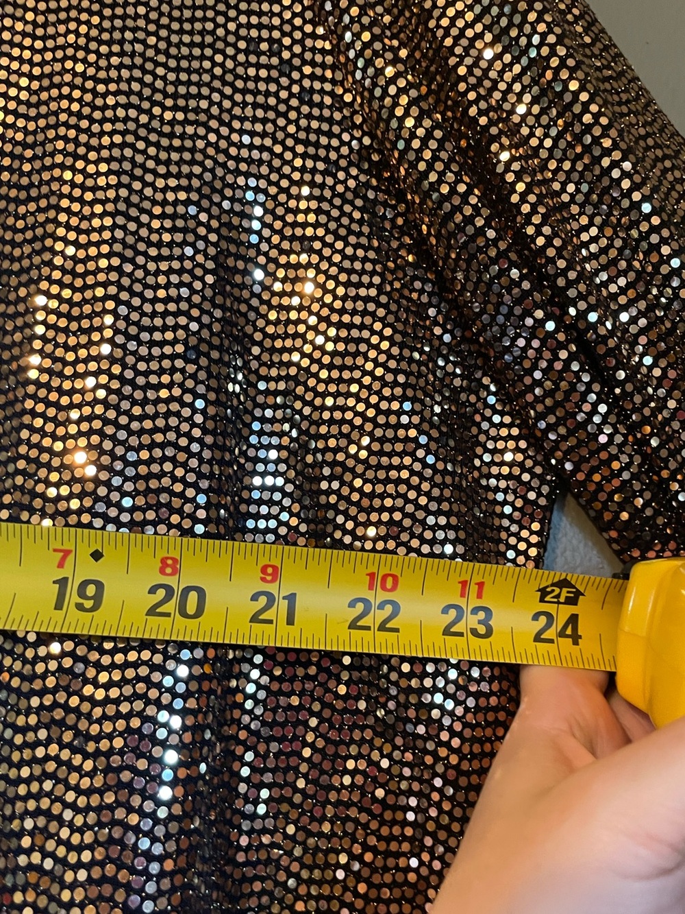 NWT Kasper Sz 2X Women’s Plus Size Mirror-Dot Metallic Bell-Sleeve Top Ret $89! - Picture 8 of 11